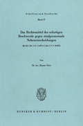Cover: Das Rechtsmittel der sofortigen Beschwerde gegen strafprozessuale Nebenentscheidungen - Duncker & Humblot