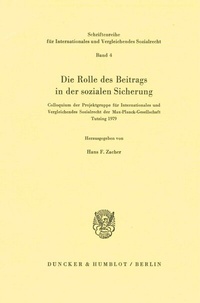Abbildung von: Die Rolle des Beitrags in der sozialen Sicherung. - Duncker & Humblot