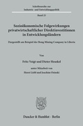 Cover: Sozio&ouml;konomische Folgewirkungen privatwirtschaftlicher Direktinvestitionen in Entwicklungsl&auml;ndern - Duncker & Humblot