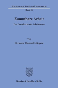 Abbildung von: Zumutbare Arbeit. - Duncker & Humblot