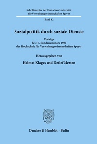 Abbildung von: Sozialpolitik durch soziale Dienste. - Duncker & Humblot