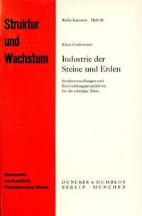 Enlarge image Cover: Industrie der Steine und Erden. - Duncker & Humblot