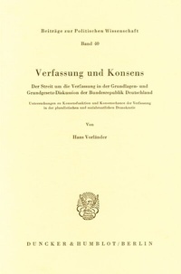 Abbildung von: Verfassung und Konsens. - Duncker & Humblot