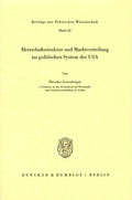 Cover: Herrschaftsstruktur und Machtverteilung im politischen System der USA. - Duncker & Humblot