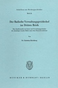 Cover: Der Badische Verwaltungsgerichtshof im Dritten Reich. - Duncker & Humblot