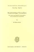 Cover: Strafw&uuml;rdiges Versuchen. - Duncker & Humblot
