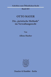 Abbildung von: Otto Mayer. - Duncker & Humblot