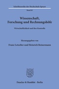 Cover: Wissenschaft, Forschung und Rechnungsh&ouml;fe. - Duncker & Humblot