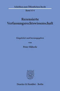 Abbildung von: Rezensierte Verfassungsrechtswissenschaft. - Duncker & Humblot