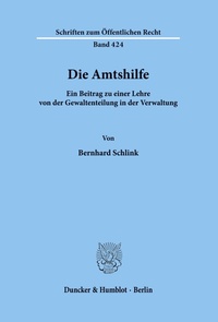 Abbildung von: Die Amtshilfe. - Duncker & Humblot