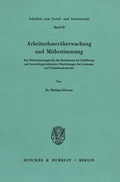 Cover: Arbeitnehmer&uuml;berwachung und Mitbestimmung. - Duncker & Humblot