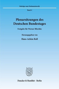Abbildung von: Plenarsitzungen des Deutschen Bundestages. - Duncker & Humblot