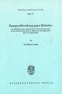 Abbildung von: Zwangsvollstreckung gegen Behörden. - Duncker & Humblot
