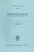 Cover: Wahrheitsfindung im Strafproze&szlig;. - Duncker & Humblot