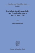 Cover: Der Schutz des Wesensgehalts von Grundrechten nach Art. 19 Abs. 2 GG. - Duncker & Humblot
