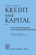 Cover: Geld- und W&auml;hrungspolitik in der Bundesrepublik Deutschland. - Duncker & Humblot