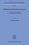 Cover: Volksentscheid durch Parlamente. - Duncker & Humblot