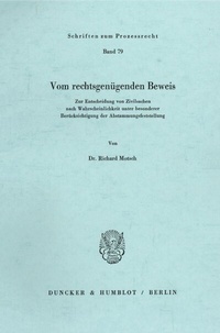 Abbildung von: Vom rechtsgenügenden Beweis. - Duncker & Humblot