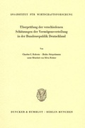 Cover: &Uuml;berpr&uuml;fung der verschiedenen Sch&auml;tzungen der Verm&ouml;gensverteilung in der Bundesrepublik Deutschland. - Duncker & Humblot