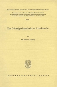 Abbildung von: Das Günstigkeitsprinzip im Arbeitsrecht. - Duncker & Humblot