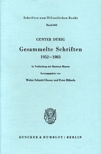 Abbildung von: Gesammelte Schriften 1952 - 1983. - Duncker & Humblot
