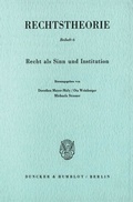 Cover: Recht als Sinn und Institution. - Duncker & Humblot