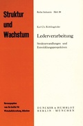 Cover: Lederverarbeitung. - Duncker & Humblot