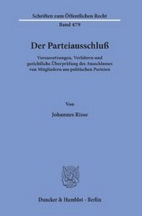 Abbildung von: Der Parteiausschluß. - Duncker & Humblot