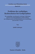 Bild: Probleme des vorläufigen Rechtsschutzes bei Großprojekten. - Duncker & Humblot