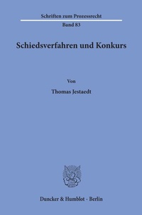 Abbildung von: Schiedsverfahren und Konkurs. - Duncker & Humblot