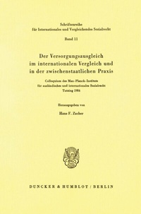 Abbildung von: Der Versorgungsausgleich im internationalen Vergleich und in der zwischenstaatlichen Praxis. - Duncker & Humblot