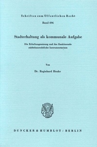 Abbildung von: Stadterhaltung als kommunale Aufgabe. - Duncker & Humblot