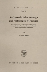 Abbildung von: Völkerrechtliche Verträge mit vorläufigen Wirkungen. - Duncker & Humblot