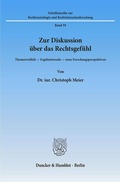 Cover: Zur Diskussion &uuml;ber das Rechtsgef&uuml;hl. - Duncker & Humblot