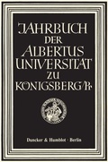 Cover: Jahrbuch der Albertus-Universit&auml;t zu K&ouml;nigsberg-Pr. - Duncker & Humblot