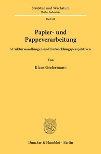 Enlarge image Cover: Papier- und Pappeverarbeitung. - Duncker & Humblot