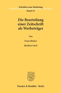 Cover: Die Beurteilung einer Zeitschrift als Werbetr&auml;ger. - Duncker & Humblot