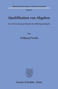 Abbildung von: Qualifikation von Abgaben. - Duncker & Humblot