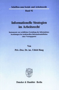 Abbildung von: Informationelle Strategien im Arbeitsrecht. - Duncker & Humblot