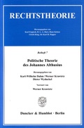 Cover: Politische Theorie des Johannes Althusius. - Duncker & Humblot