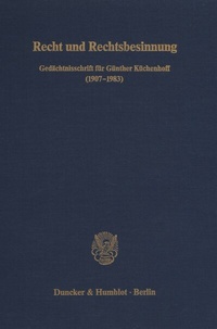 Abbildung von: Recht und Rechtsbesinnung. - Duncker & Humblot