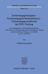 Abbildung von: Verfassungsprinzipien - Verfassungsgerichtsfunktionen - Verfassungsprozeßrecht im EWG-Vertrag. - Duncker & Humblot