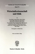 Cover: Wirtschaftswissenschaft und Ethik. - Duncker & Humblot