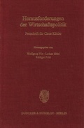 Cover: Herausforderungen der Wirtschaftspolitik. - Duncker & Humblot