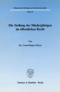 Abbildung von: Die Stellung des Minderjährigen im öffentlichen Recht. - Duncker & Humblot