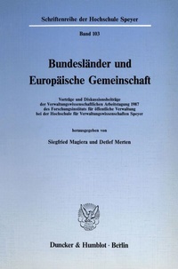 Abbildung von: Bundesländer und Europäische Gemeinschaft. - Duncker & Humblot