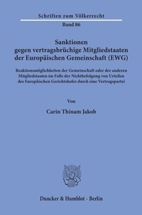 Abbildung von: Sanktionen gegen vertragsbrüchige Mitgliedstaaten der Europäischen Gemeinschaft (EWG). - Duncker & Humblot