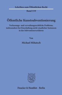 Abbildung von: Öffentliche Kunstsubventionierung. - Duncker & Humblot
