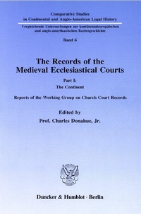 Abbildung von: The Records of the Medieval Ecclesiastical Courts. - Duncker & Humblot