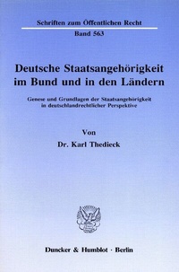 Abbildung von: Deutsche Staatsangehörigkeit im Bund und in den Ländern. - Duncker & Humblot
